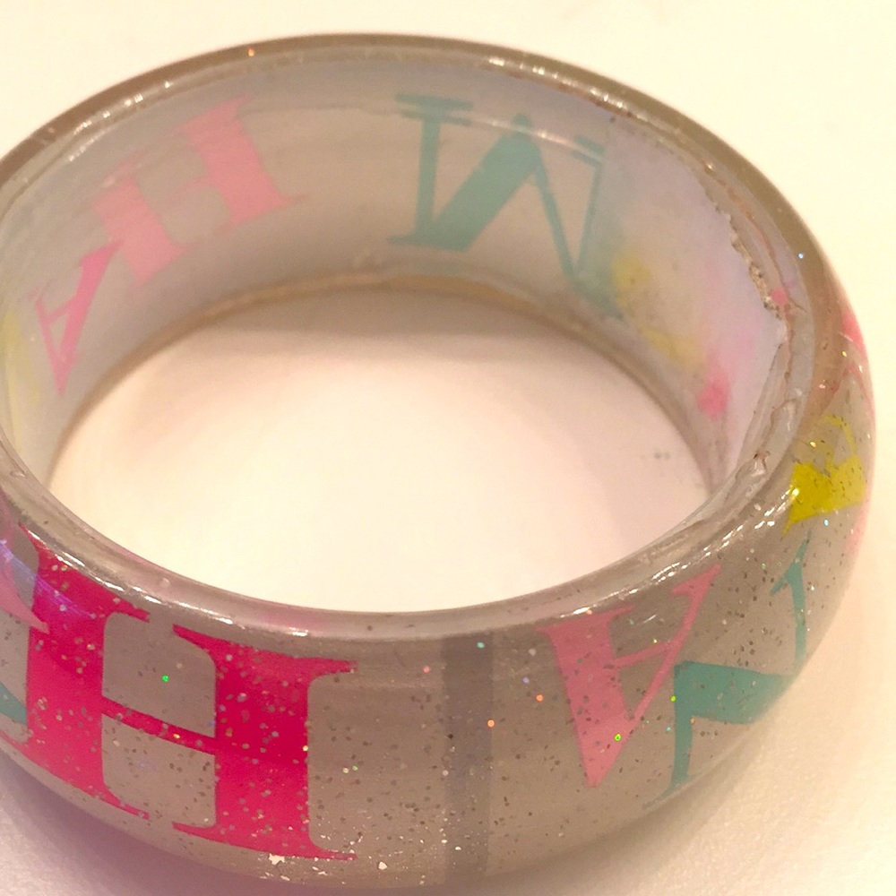 Hannah Montana Bracelet White sparkles& letterings - Picture 2 of 7